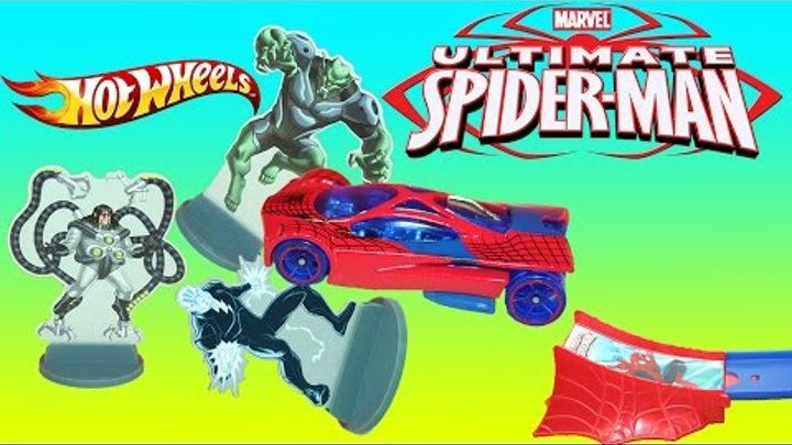 Spider Man Hot Wheels Marvel Ultimate Spidey's Speed Drop Track Set Knock out Green Goblin & Electro