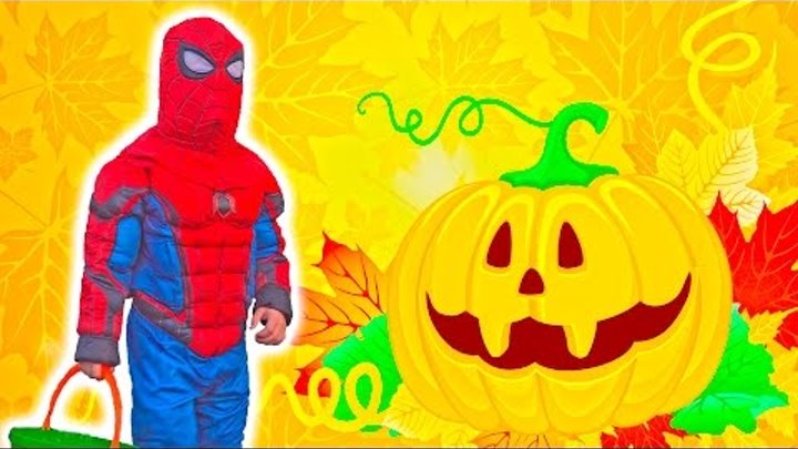 Макс Человек Паук и Мики Маус на Хэллоуин Много Вкусных Конфет Америка Влог spiderman halloween