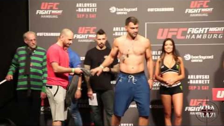 UFC Fight Night Hamburg Andrei Arlovksi vs. Josh Barnett weigh in face off