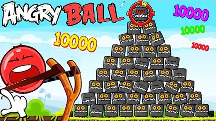 1000 БОССОВ КВАДРАТОВ И КРАСНЫЙ ШАРИК в Энгри Бердз !!! Red Ball 4 in Angry Birds Мультик про шар !