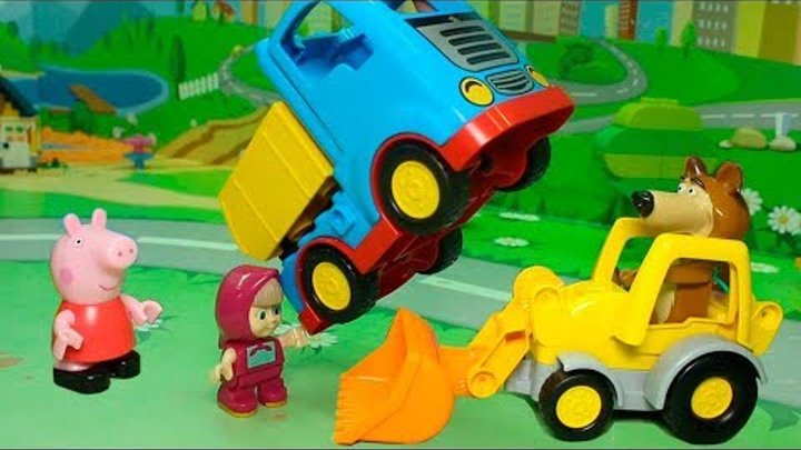 Маша и Медведь и Свинка Пеппа мультик с игрушками - Хвастунишки! Развивающие мультики для детей 2017