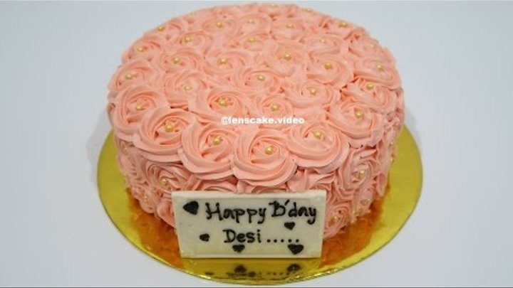 How to Make Birthday Cake Easy Swirl Roses - Cara Membuat Kue Ulang Tahun Yang Mudah Lingkaran Mawar