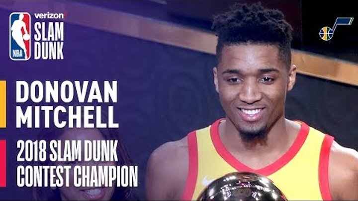 Donovan Mitchell Wins 2018 Verizon Slam Dunk Contest Donovan Mitchell Wins 2018 Verizon Slam Dunk Contest