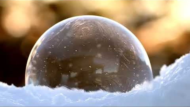 Мыльные пузыри на морозе.