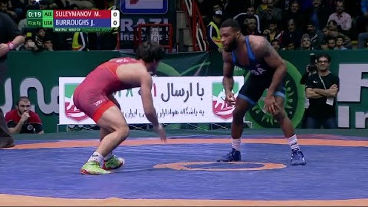 Round 3 FS - 74 kg: J. BURROUGHS (USA) df. M. SULEYMANOV (AZE) by DQ, 4-5 Round 3 FS - 74 kg: J. BURROUGHS (USA) df. M. SULEYMANOV (AZE) by DQ, 4-5