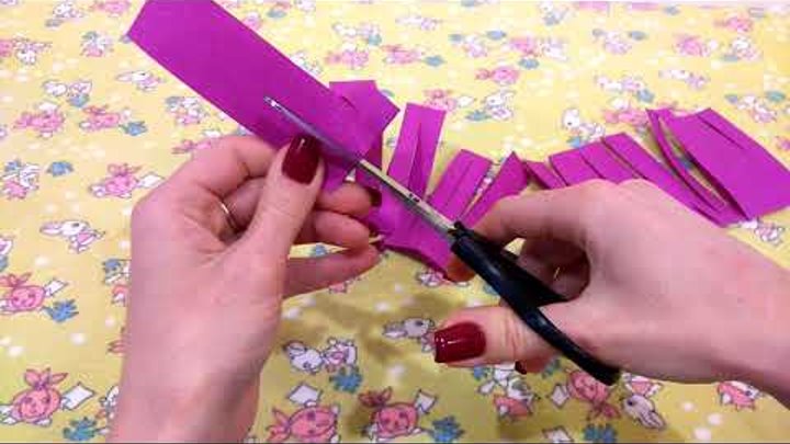 DIY. Новогодняя гирлянда из цветной бумаги своими руками за 5 минут