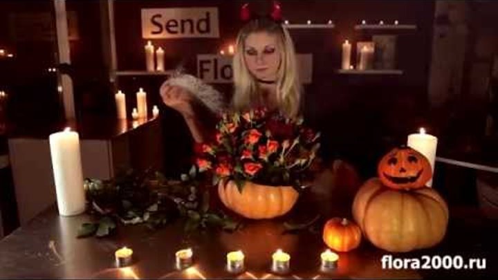Хеллоуин - как сделать композицию в тыкве для украшения дома, мастер-класс, Halloween