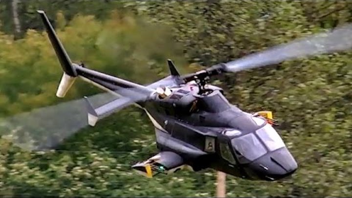 BELL-222 AIRWOLF GIGANTIC SCALE RC TURBINE MODEL HELICOPTER FLIGHT DEMO / Turbine Meeting 2015