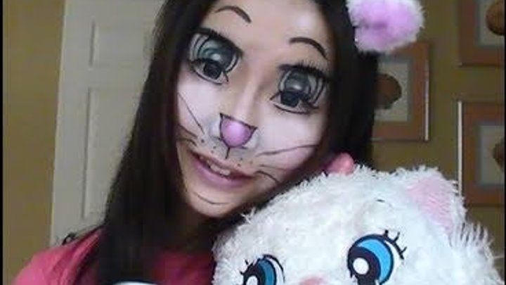 CUTEST Halloween Makeup Tutorial Disney Marie Cat / Anime