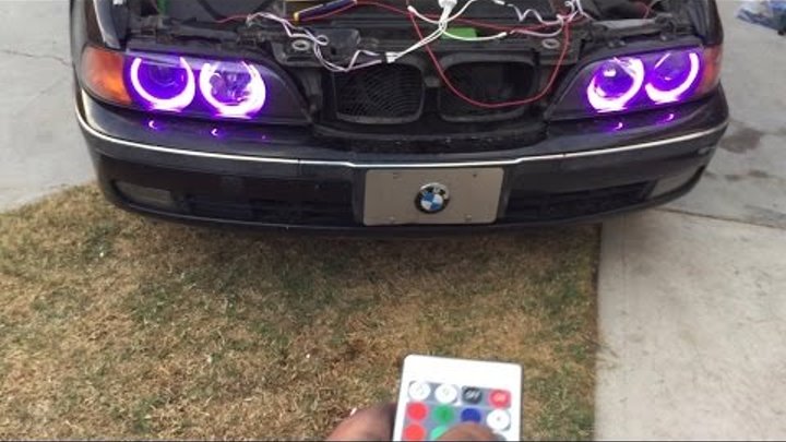 HOW TO Install Multi-Color Angel Eyes Halo Rings LED RGB BMW 5 Series 3 Series E39 528I 328I M5 M3 смотреть онлайн HOW TO Install Multi-Color Angel Eyes Halo Rings LED RGB BMW 5 Series 3 Series E39 528I 328I M5 M3