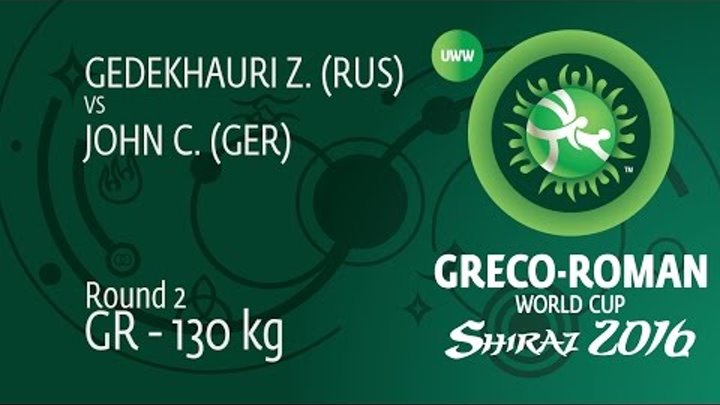 Round 2 GR - 130 kg: Z. GEDEKHAURI (RUS) df. C. JOHN (GER), 4-3 Round 2 GR - 130 kg: Z. GEDEKHAURI (RUS) df. C. JOHN (GER), 4-3