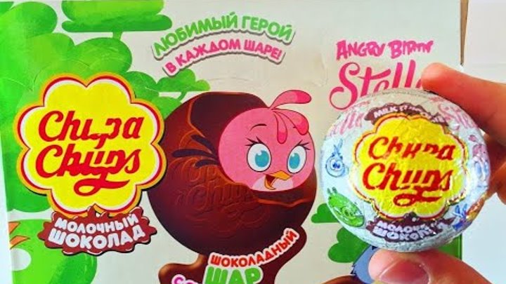Angry Birds Stella сюрпризы Чупа Чупс как Киндеры ( Unboxing Surprise Eggs Angry Birds Chupa Chups )