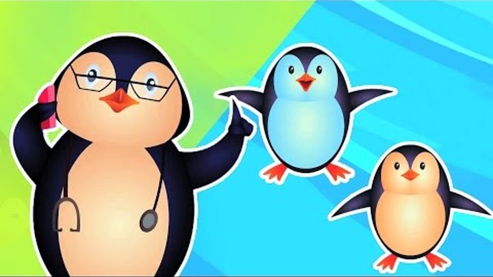 Пять маленьких Пингвины | Детского стишка | Дети песни