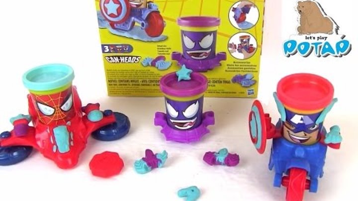 Play Doh Can Heads Marvel Spiderman, Captain America Unboxing. Review. Плей До Игры для Мальчиков Play Doh Can Heads Marvel Spiderman, Captain America Unboxing. Review. Плей До Игры для Мальчиков
