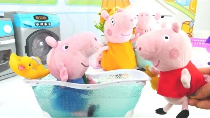 Игры Свинки Пеппы. Игрушки из мультфильмов (видео игрушки для детей). Peppa pig купает Джорджа!
