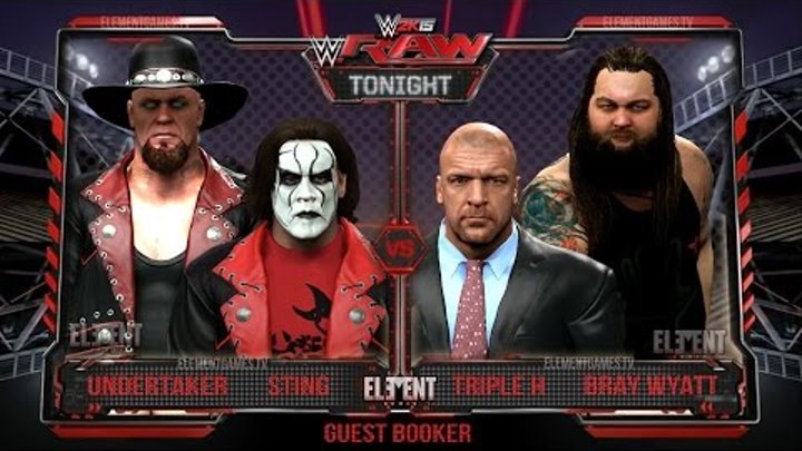 WWE 2K15 RAW - Sting & The Undertaker vs Triple H & Bray Wyatt - Elimination Tag Team - 23/02/2015 WWE 2K15 RAW - Sting & The Undertaker vs Triple H & Bray Wyatt - Elimination Tag Team - 23/02/2015