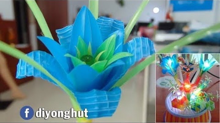 Hướng dẫn làm hoa bằng ống hút tuyệt đẹp - Chậu Hoa Ống Hút 2