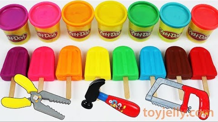 Learn Colors Play Doh Popsicle Ice Cream Peppa Pig Paw Patrol Molds Baby Kinder Joy Surprise Toys