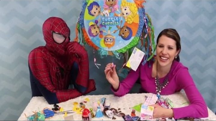 Bubble Guppies ❤ SURPRISE TOYS PINATA! Spiderman Open Frozen Toys Kinder Surprise Eggs