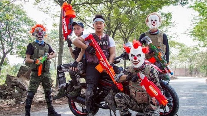 Special Police SWAT Warriors Use Skills Nerf Mod Fight Crime Group Mask Tiger Man