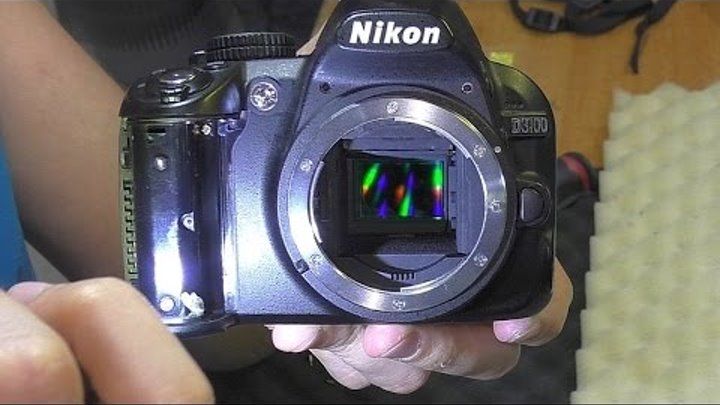 Чёрные снимки. Фотокамера Nikon D3100. РЕМОНТ