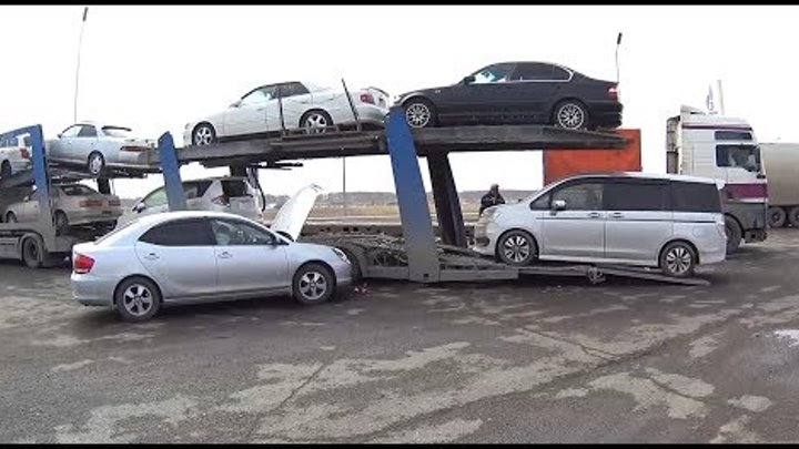 Step Wagon Spada и Toyota Ractis из Японии, встреча автовоза Step Wagon Spada и Toyota Ractis из Японии, встреча автовоза