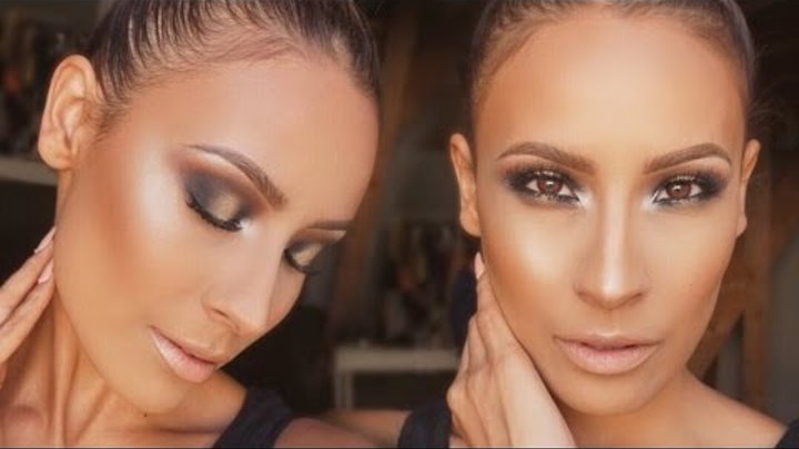 How to: TOP KNOT & Sultry Gold Smokey Eye - Desi Perkins