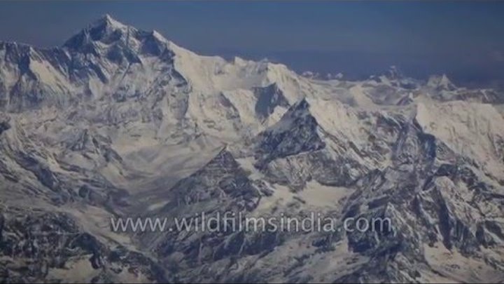 Fabulous flight over Nepal Himalaya and Everest range, from 32, 000 feet altitude