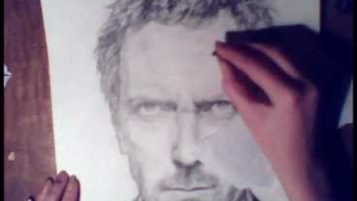 Drawing Hugh Laurie, портрет Хью Лори