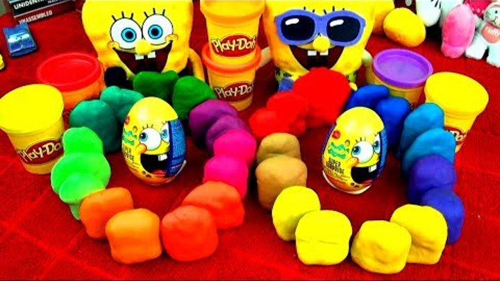 30 Playdoh Surprise Eggs SPONGEBOB Angry Birds Spiderman Dora Disney Pixar Cars Toys Toy Story Shrek