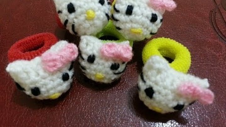 Хеллоу Китти вяжем заколку hairpin hello kitty Хеллоу Китти вяжем заколку hairpin hello kitty