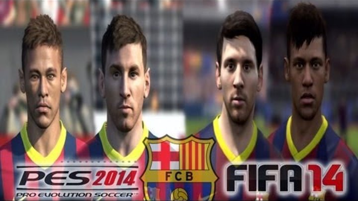 PES 2014 vs FIFA 14 FACE Comparison FC BARCELONA