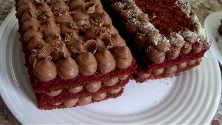 Пирожное БАРХАТ. Мини торты. Cake Red velvet. كعكة المخمل الأحمر
