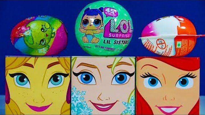 Disney Princess Cubeez Kinder Joy Surprise Egg LOL Surprise Lil Sisters Shopkins Play Doh Ice Cream