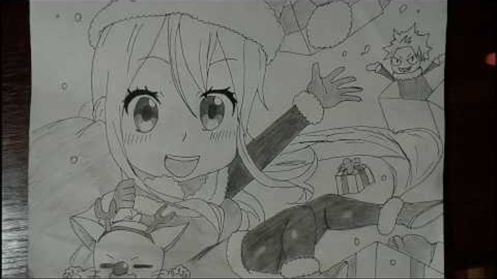 Speed Drawing: Christmas Fairy Tail!!/Новогодний Хвост Фей {Manga Style}