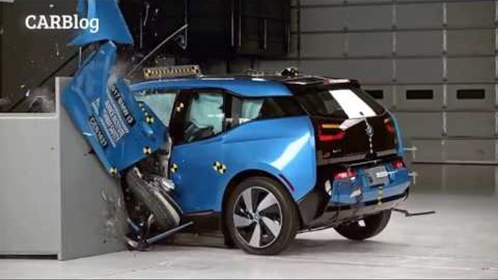 2017 BMW i3 40 mph small overlap IIHS Crash test 2017 BMW i3 40 mph small overlap IIHS Crash test