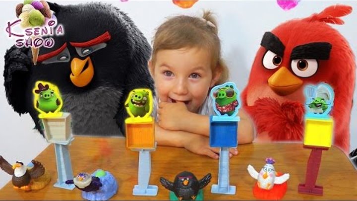 Happy Meal McDonalds Toys Angry Birds Энгри Бёрдс Игрушки из МакДональдс Opening Fun With Ksenia