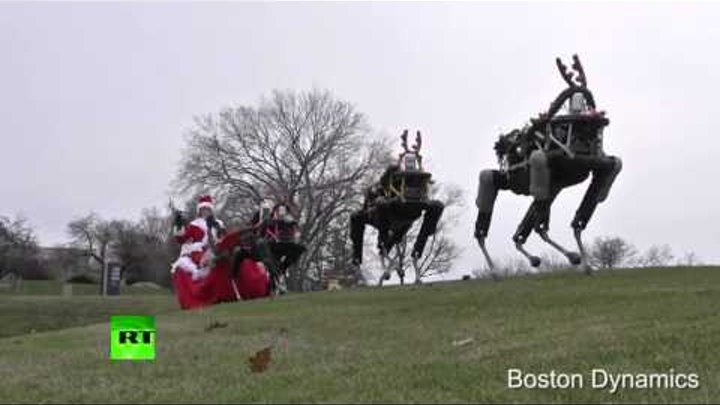 Компания Boston Dynamics заменила оленей Санта Клауса на роботов