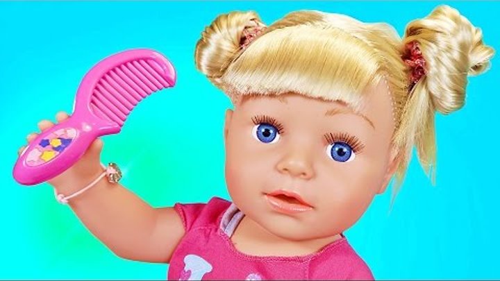Пупсики играют куклы 2016 Беби Бон мальчик спит Девочка играет Мама делает прическу vlog Зырики ТВ