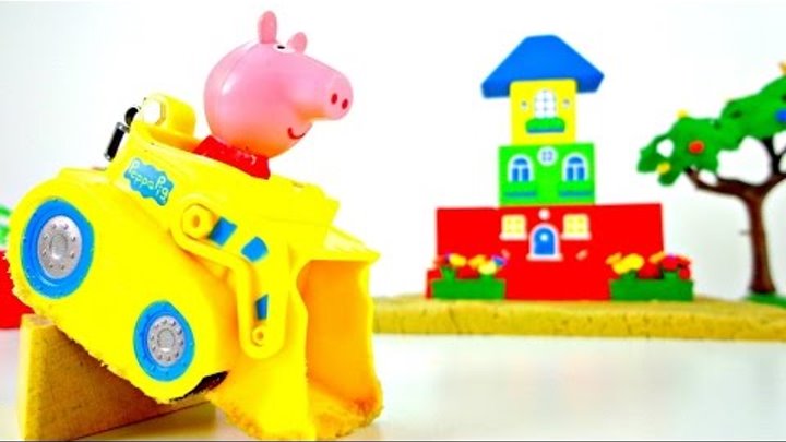 Свинка Пеппа и Джордж строят дом. Игрушки, развивающие игры, играть игру для девочек и для мальчиков