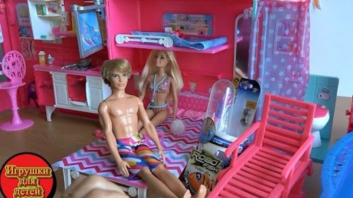 Кен купил Роборыбку, тест в бассейне игрушки Барби от Mattel Barbie Life in The Dreamhouse Camper Кен купил Роборыбку, тест в бассейне игрушки Барби от Mattel Barbie Life in The Dreamhouse Camper