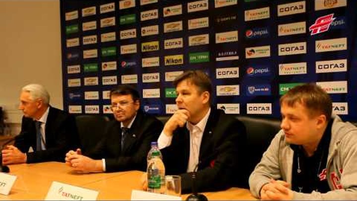 "Ак Барс" - "Авангард" 4:0. Матч 2 серии 1/4 финала плей-офф. Послематчевая пресс-конференция "Ак Барс" - "Авангард" 4:0. Матч 2 серии 1/4 финала плей-офф. Послематчевая пресс-конференция