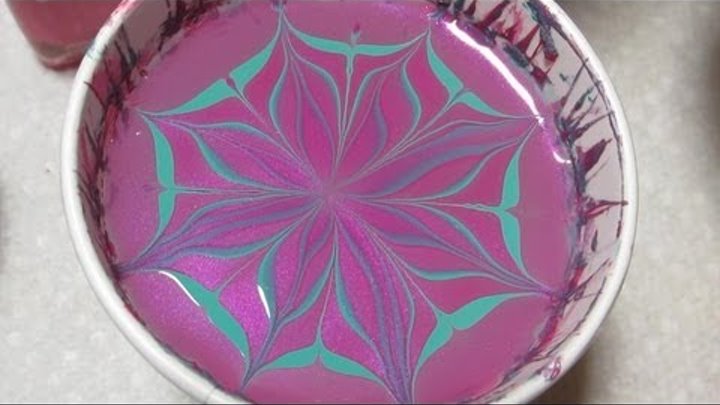 April Showers Bring May Flowers ~ Dianthus Inspired Water Marble by Colette (Manicure May #7)