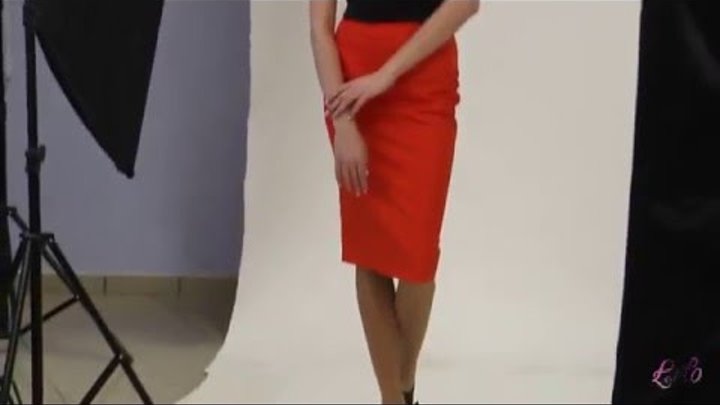 Красная юбка-карандаш из коттона Lilo