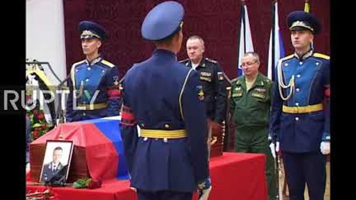 Russia: Funeral held for pilot Yuri Kopylov who died in Syria