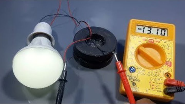 free energy electric generator with magnets using light bulbs _ science projects 2018