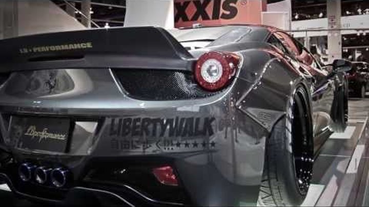 Liberty Walk SEMA 2013 - R35 Nissan GT-R & Ferrari 458 Italia