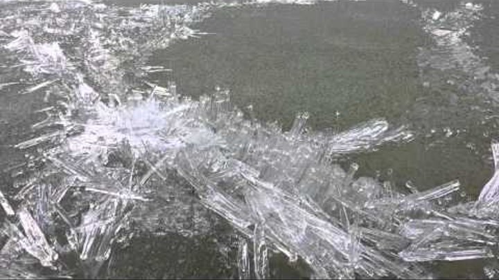 Ice Crystals Form when Frozen Lake Melts