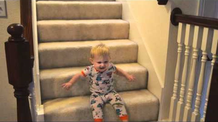 Baby Liam Laughing Down the Stairs