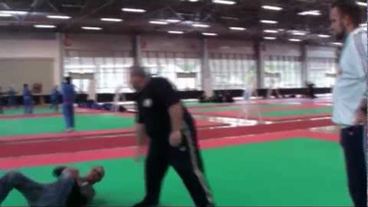 Mikhail Ryabko Testing the mats at the Grand Expo in Italy. Systema Russian Martial Art
